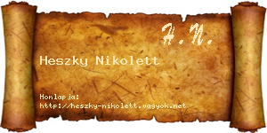 Heszky Nikolett névjegykártya